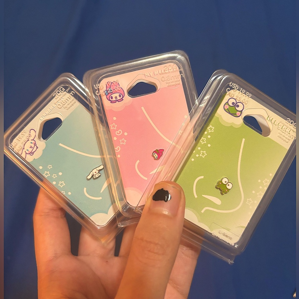 Sanrio, Cinamoroll, Keroppi, My Melody, nose studs